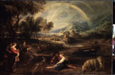 Landschap met een regenboog door Peter Paul Rubens