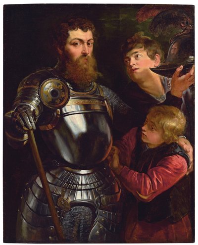 Portret van een commandant, driekwart lengte, gekleed voor de strijd door Peter Paul Rubens