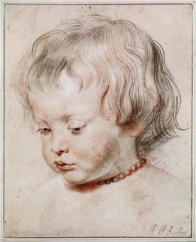 Portretstudie van zijn zoon Nicolas door Peter Paul Rubens