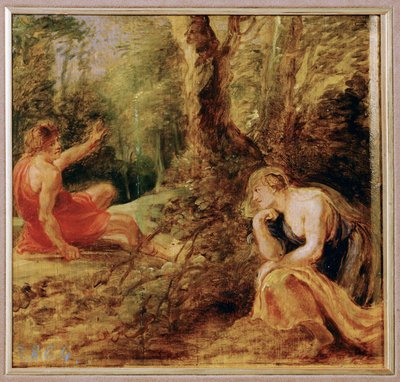 Procris en Cephalos (schilderij op hout) door Peter Paul Rubens