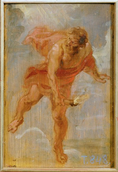 Prometheus met het vuurbrand (schilderij op hout) door Peter Paul Rubens
