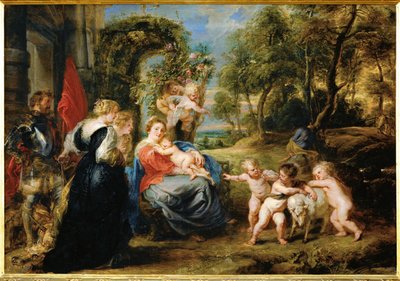 Rust op de vlucht naar Egypte, ca.1632-35 (schilderij op hout) door Peter Paul Rubens