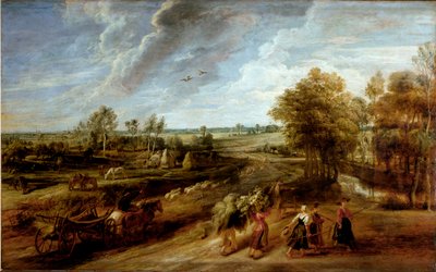 Terugkeer van de boeren na de werkdag op het veld door Peter Paul Rubens