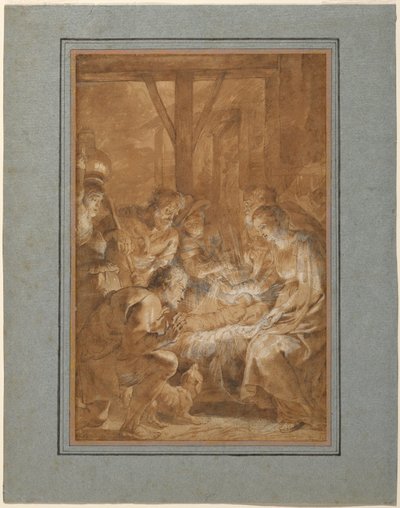 De aanbidding door de herders door Peter Paul Rubens