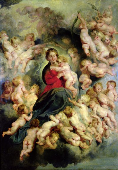 De Maagd en het Kind omringd door de Heilige Onschuldigen of, De Maagd met Engelen, 1618 door Peter Paul Rubens