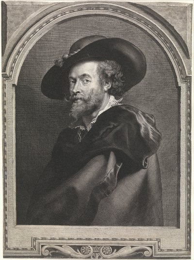De schilder Peter Paul Rubens (gravure) door Peter Paul Rubens