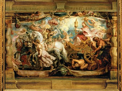 De triomf van de Kerk over woede, tweedracht en haat (schilderij op hout) door Peter Paul Rubens