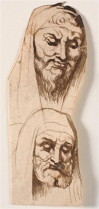 Twee mannenhoofden door Peter Paul Rubens