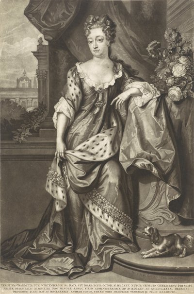 Christine Charlotte van Württemberg, Prinses van Oost-Friesland, ca. 1699 door Peter Schenk