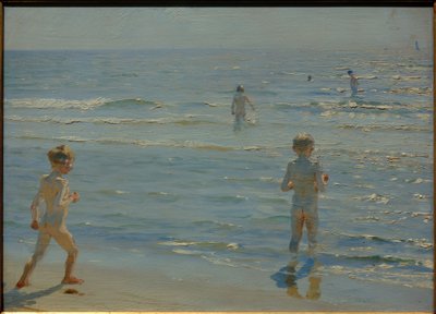 Badende Jongens. Zonneschijn. Skagen door Peder Severin Krøyer