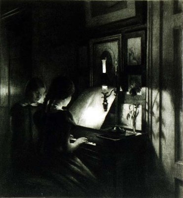 De meisjes aan de piano door Peter Vilhelm Ilsted