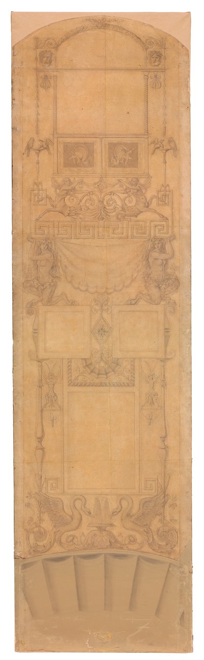 Arabeske mit Mischwesen, (Bildfelder nicht ausgeführt) door Peter von Cornelius