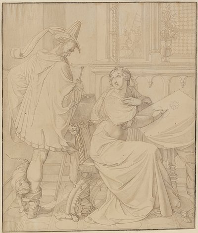 Zeven tekeningen voor de Nibelungen: 3. Hagens verraad door Peter von Cornelius