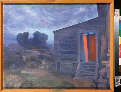 Blauw landschap door Petr Savvic Utkin