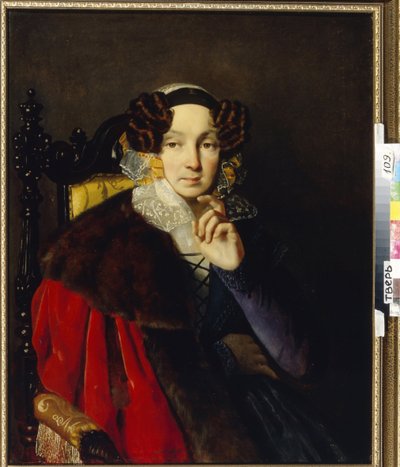 Portret van M.I. Zhadimirovskaya door Petr Vasilievich Basin