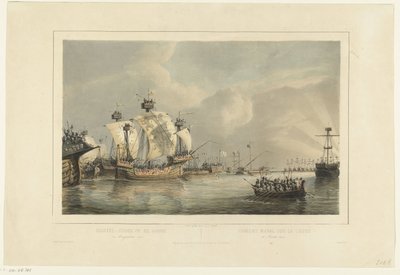 Zeeslag op de Gouwe, 1304 (title on object) door Petrus Johannes Schotel