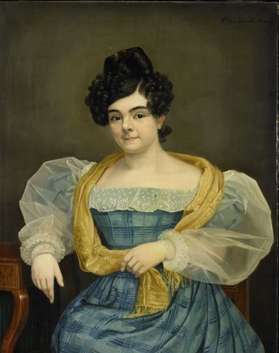 Portrait of Adriana Johanna van Wijck door Petrus van Schendel