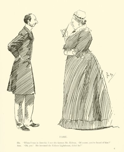 Cartoon door Phil May, uit de jaren 1890 door Phil May