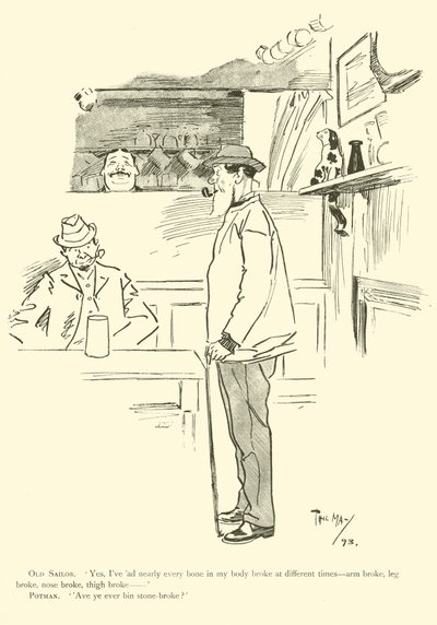 Cartoon door Phil May, uit de jaren 1890 door Phil May