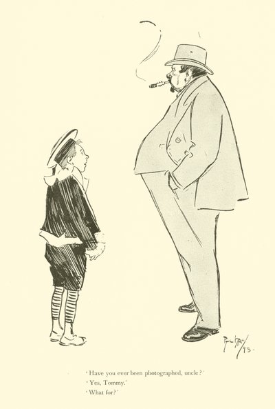Cartoon door Phil May, uit de jaren 1890 door Phil May