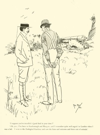 Cartoon door Phil May, uit de jaren 1890 door Phil May
