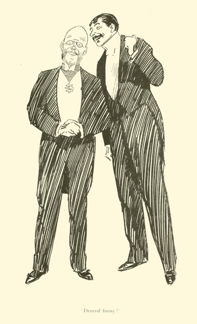 Cartoon door Phil May, uit de jaren 1890 (litho) door Phil May