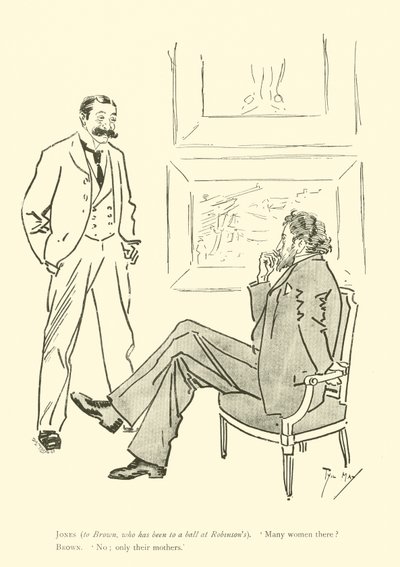 Cartoon door Phil May, uit de jaren 1890 door Phil May