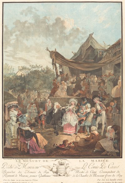 De minuet van de bruid door Philibert Louis Debucourt