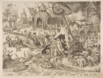 Lust Luxuria uit De zeven hoofdzonden, 1558 door Philip Galle