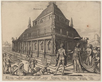 Mausoleum door Philip Galle, after Maerten van Heemskerck
