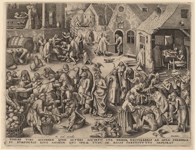 Liefdadigheid door Philip Galle after Pieter Bruegel the Elder