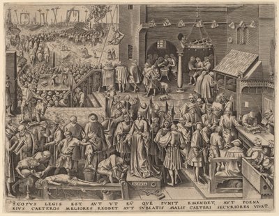 Gerechtigheid door Philip Galle after Pieter Bruegel the Elder