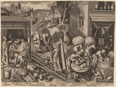 Voorzichtigheid door Philip Galle after Pieter Bruegel the Elder