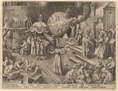 Matigheid door Philip Galle after Pieter Bruegel the Elder