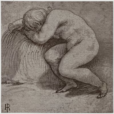 Giulio Romano, A Sleeping Child door Philip Henry Delamotte
