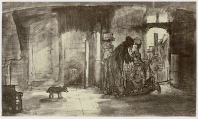 Rembrandt, Tobit zegent Tobias door Philip Henry Delamotte