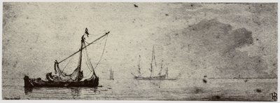 Van der Velde, Een schuit door Philip Henry Delamotte