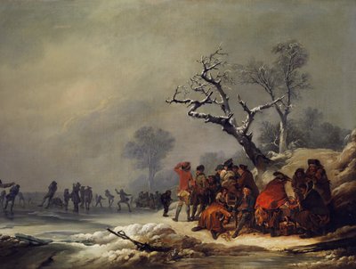 Rustende samenleving in winters genot door Philip James de Loutherbourg