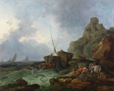 The Wreckers (Vissers die hun netten binnenhalen op ruwe zee) door Philip James de Loutherbourg