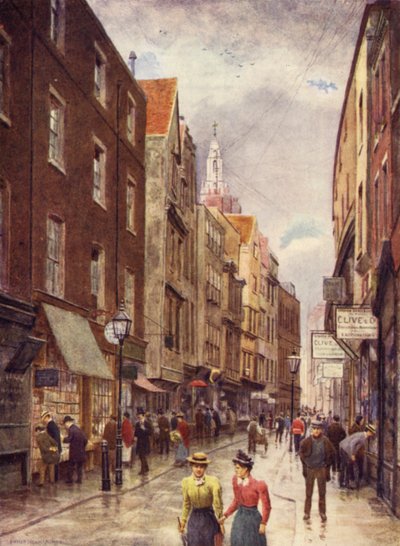 Holywell Street, Strand, kijkend naar het westen, 1900 door Philip Norman