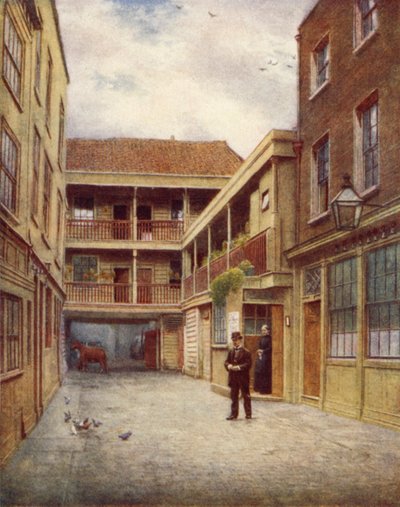 Binnenplaats van Old Bell Inn, Holborn, vanuit het zuiden, 1897 door Philip Norman