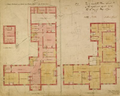 Plannen voor het Rode Huis, Bexley Heath, 1859 door Philip Webb
