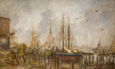 Een scheepswerf, Shoreham, Sussex, 1926 door Philip Wilson Steer
