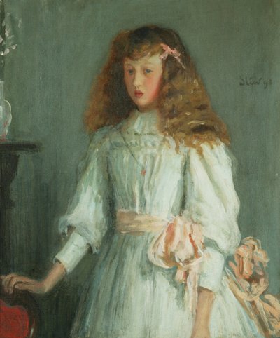 Een Jong Meisje in een Witte Jurk door Philip Wilson Steer