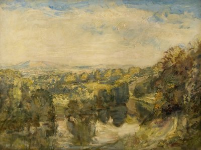 De rivier de Teme, avond, nabij Ludlow - De Clee Hills in de verte door Philip Wilson Steer