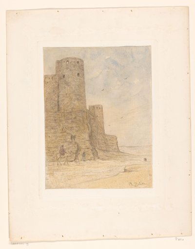 Burcht in de woestijn door Philip Zilcken (signed by artist)