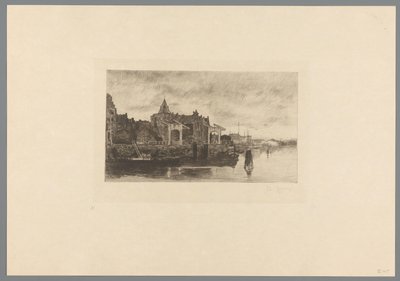 Gezicht op Amsterdam met de top van de Schreierstoren door Philip Zilcken (signed by artist)