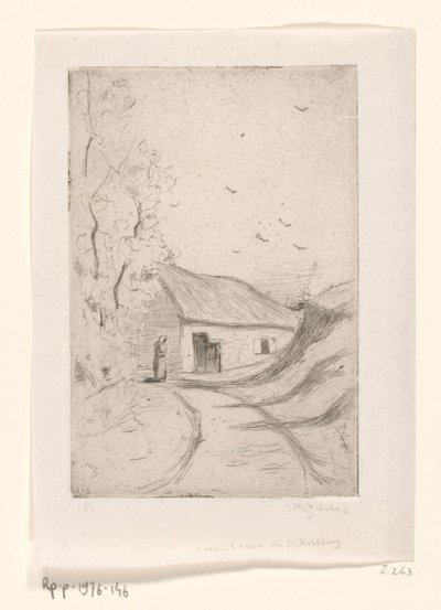 Huis aan een landweg door Philip Zilcken (signed by artist)