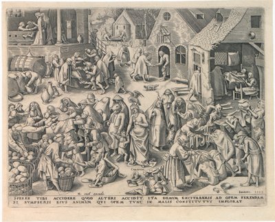 Caritas Liefdadigheid van De Zeven Deugden, 1559 door Philipp Galle
