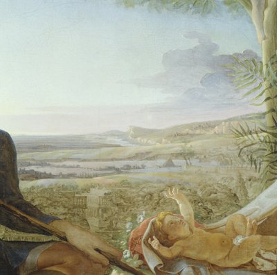 Christuskind en landschap van rust tijdens de vlucht naar Egypte (detail) door Philipp Otto Runge